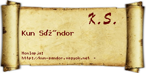 Kun Sándor névjegykártya