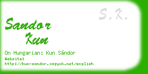 sandor kun business card